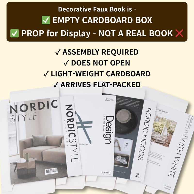 PROBENEX Mono Large | 4 PCS Faux Decorative Books for Home Decor | Not Real Books (Cardboard Boxes) | Coffee Table, Shelf Styling & Modern Aesthetic Accent Pieces for Living Room, Office - Image 3